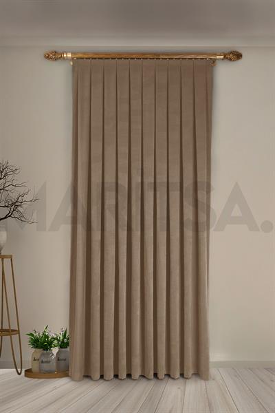 Nubuk Serisi Açık Kahve Fon Perde