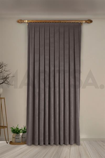 Nubuk Serisi Gri Fon Perde