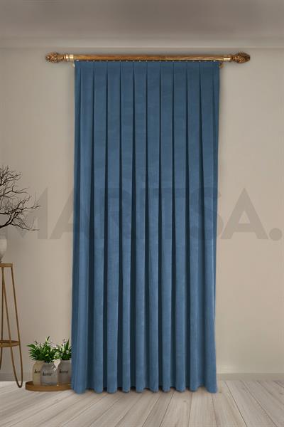 Nubuk Serisi İndigo Fon Perde