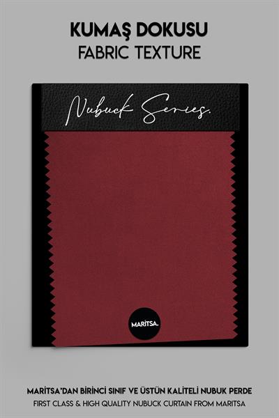 Nubuk Serisi Kırmızı Fon Perde