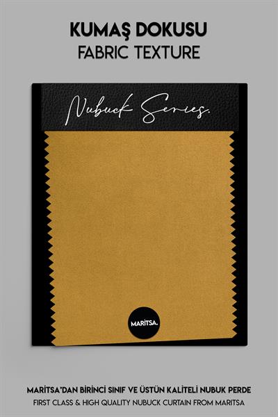 Nubuk Serisi Koyu Sarı Fon Perde