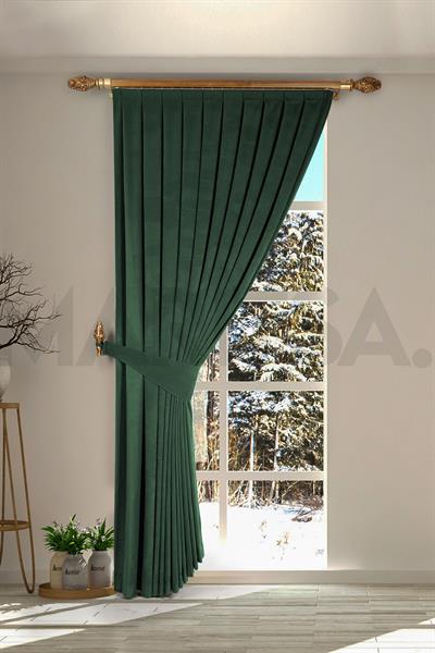 Nubuk Serisi Zümrüt Yeşili Fon Perde