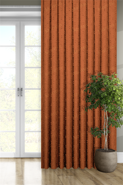 Soft Keten Serisi Helia Desen Kiremit Fon Perde