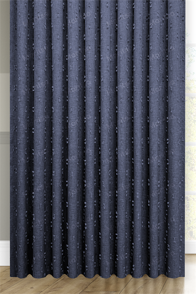 Soft Keten Serisi Helia Desen Lacivert Fon Perde