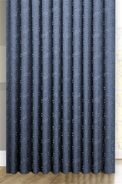 Soft Keten Serisi Helia Desen Mavi Fon Perde