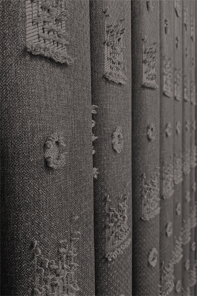 Soft Keten Serisi Helora Desen Antrasit Fon Perde