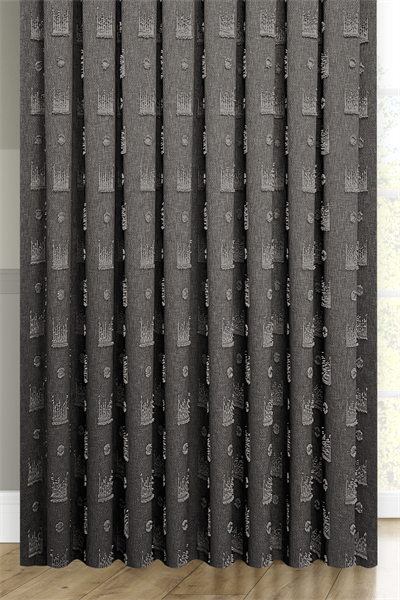 Soft Keten Serisi Helora Desen Antrasit Fon Perde