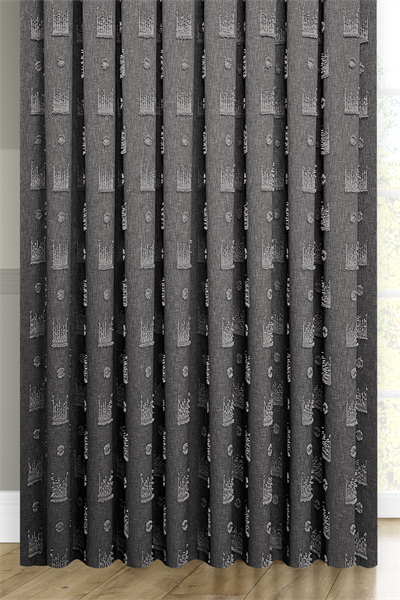 Soft Keten Serisi Helora Desen Gri Fon Perde