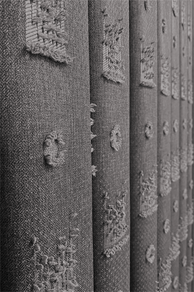 Soft Keten Serisi Helora Desen Gri Fon Perde