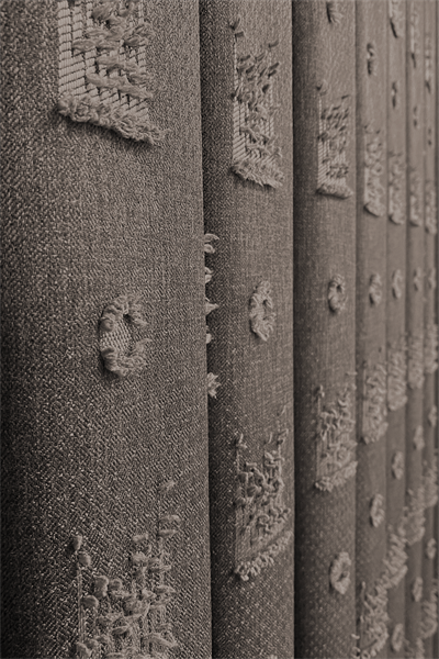 Soft Keten Serisi Helora Desen Kahve Fon Perde