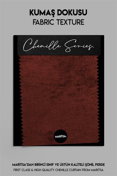 Şönil Serisi Kadife Görünümlü Kiremit Fon Perde