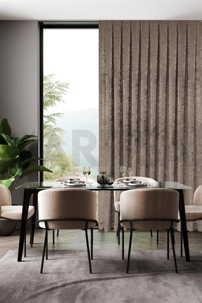 Şönil Serisi Kadife Görünümlü Vizon Fon Perde