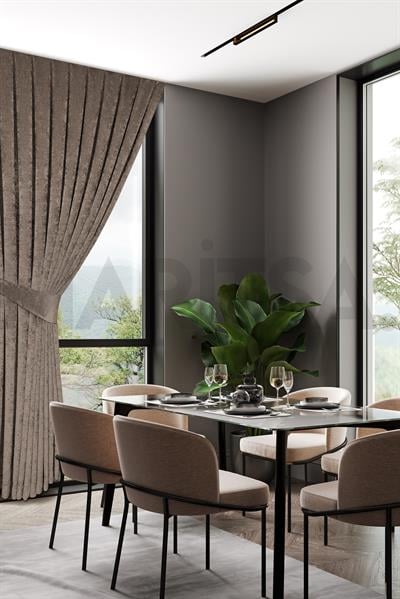 Şönil Serisi Kadife Görünümlü Vizon Fon Perde