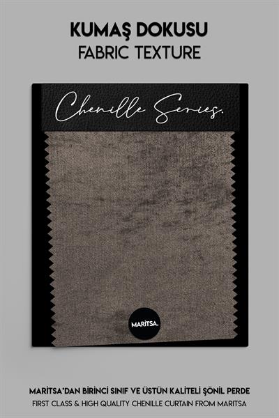 Şönil Serisi Kadife Görünümlü Vizon Fon Perde