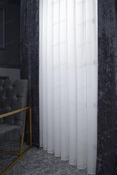 Varna Serisi Zambak Desen Ekru Tül Perde