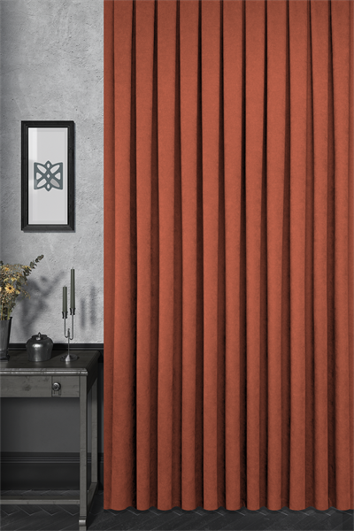 Velmatt Serisi Kadife Efektli Yüksek Gramajlı Nar Çiçeği Fon Perde