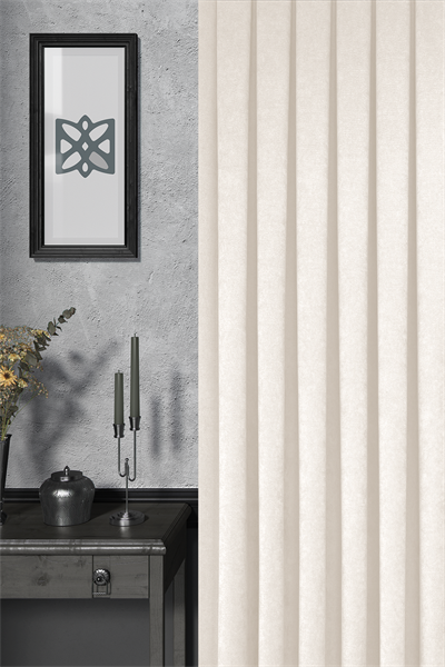 Velmatt Serisi Kadife Efektli Yüksek Gramajlı Krem Fon Perde