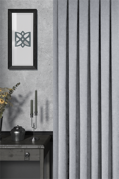 Velmatt Serisi Kadife Efektli Yüksek Gramajlı Gümüş Fon Perde