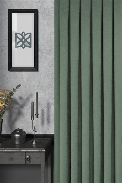 Velmatt Serisi Kadife Efektli Yüksek Gramajlı Yeşil Fon Perde