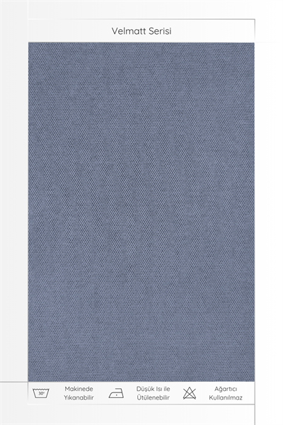 Velmatt Serisi Kadife Efektli Yüksek Gramajlı Mavi Fon Perde