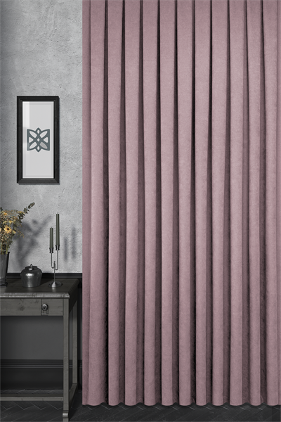 Velmatt Serisi Kadife Efektli Yüksek Gramajlı Gül Kurusu Fon Perde