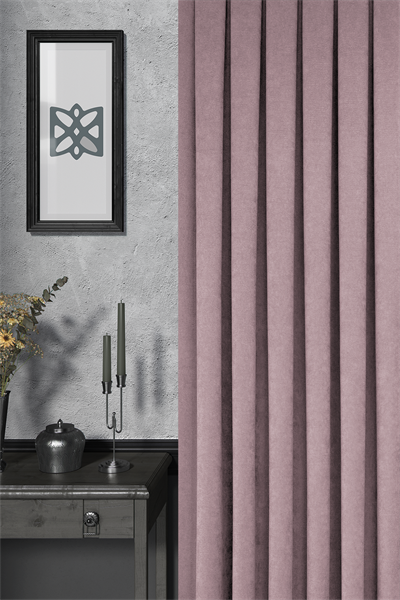 Velmatt Serisi Kadife Efektli Yüksek Gramajlı Gül Kurusu Fon Perde