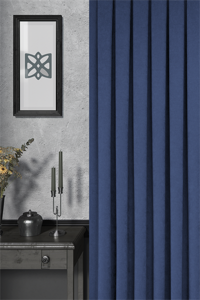 Velmatt Serisi Kadife Efektli Yüksek Gramajlı Lacivert Fon Perde