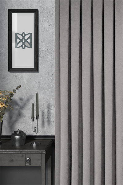 Velmatt Serisi Kadife Efektli Yüksek Gramajlı Toz Grisi Fon Perde