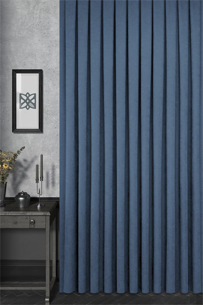 Velmatt Serisi Kadife Efektli Yüksek Gramajlı İndigo Fon Perde