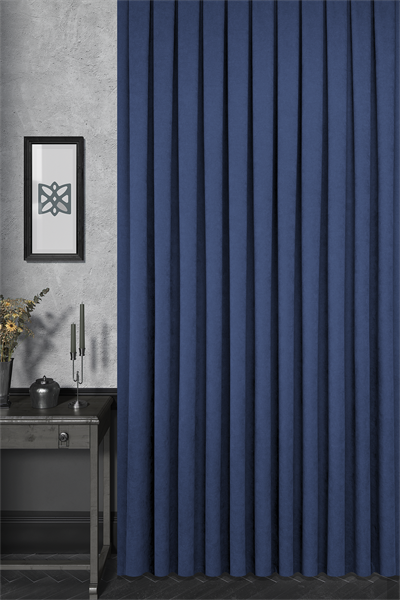 Velmatt Serisi Kadife Efektli Yüksek Gramajlı Lacivert Fon Perde