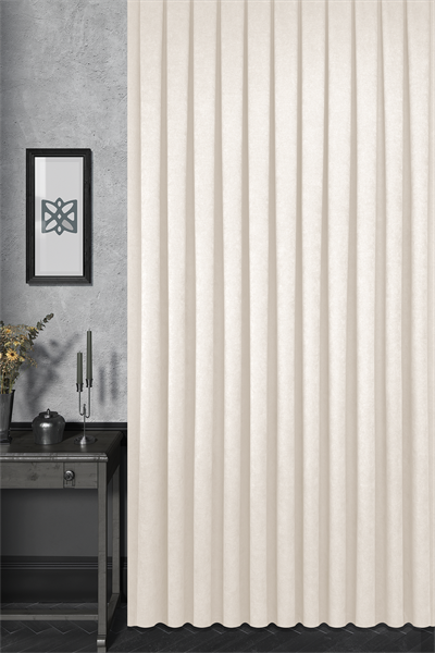 Velmatt Serisi Kadife Efektli Yüksek Gramajlı Krem Fon Perde