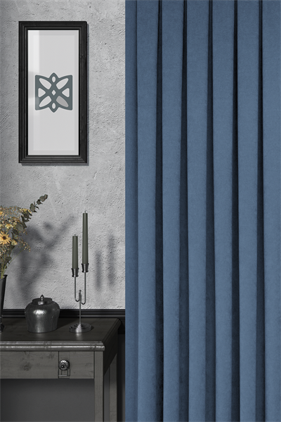 Velmatt Serisi Kadife Efektli Yüksek Gramajlı İndigo Fon Perde