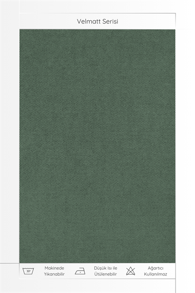Velmatt Serisi Kadife Efektli Yüksek Gramajlı Yeşil Fon Perde