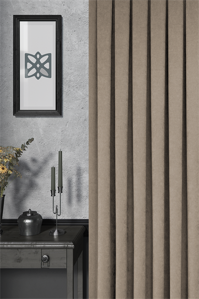 Velmatt Serisi Kadife Efektli Yüksek Gramajlı Kahve Fon Perde