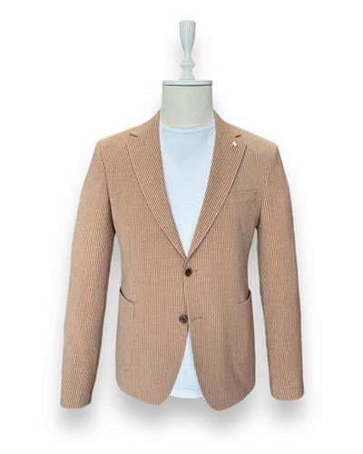 Çizgili Gofre Ceket