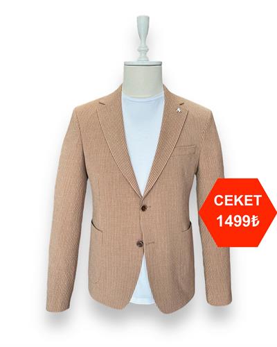 Çizgili Gofre Ceket