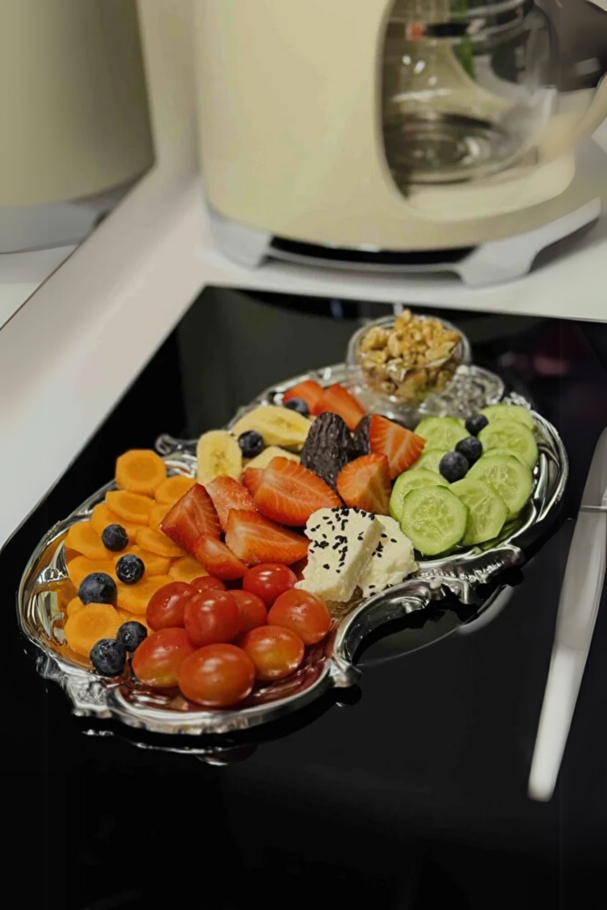 2 li Paslanmaz Çelik Artnova Servis, Çay, Kahve, ikramlık Ve Çeyizlik Sunum Tepsisi