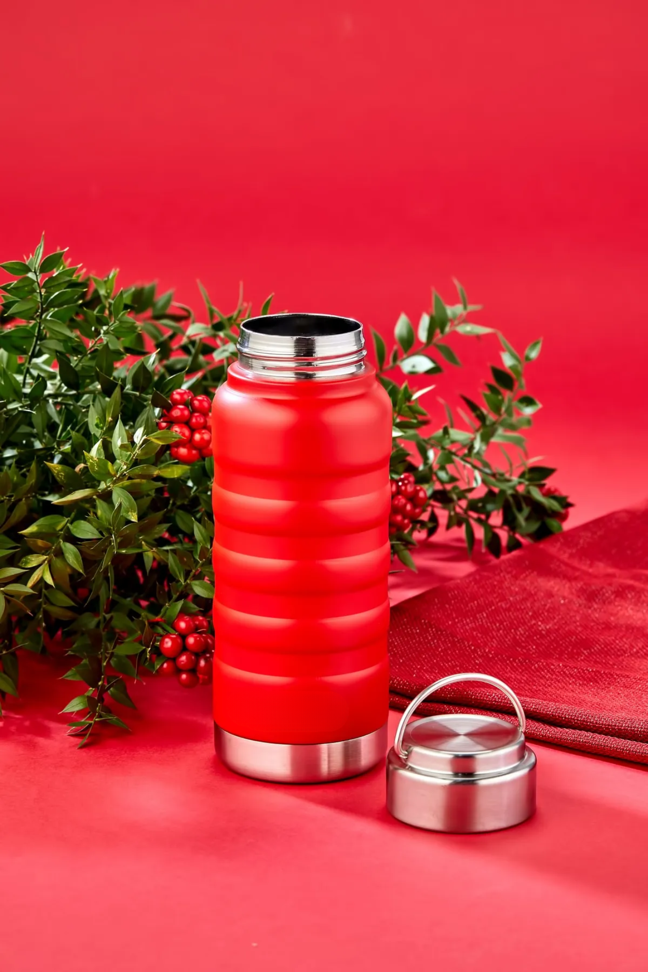 400 ml Kırmızı Paslanmaz Çelik Termos – Su, Meşrubat, Çay için | Kamp, Okul, Piknik, Servis & İkram