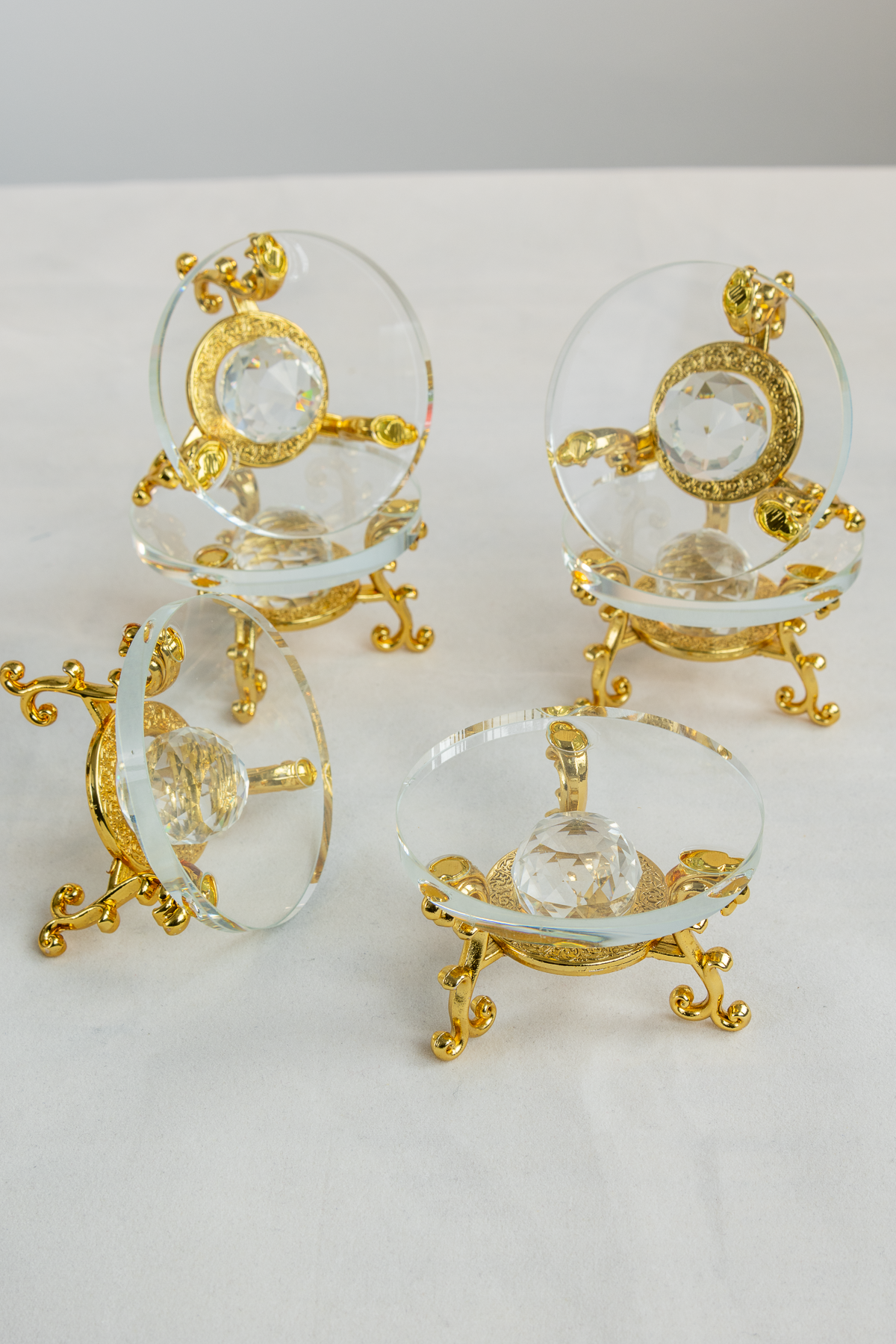 6lı Gold Ayaklı Cam Kahve Yanı Lokumluk Seti (6 cm)