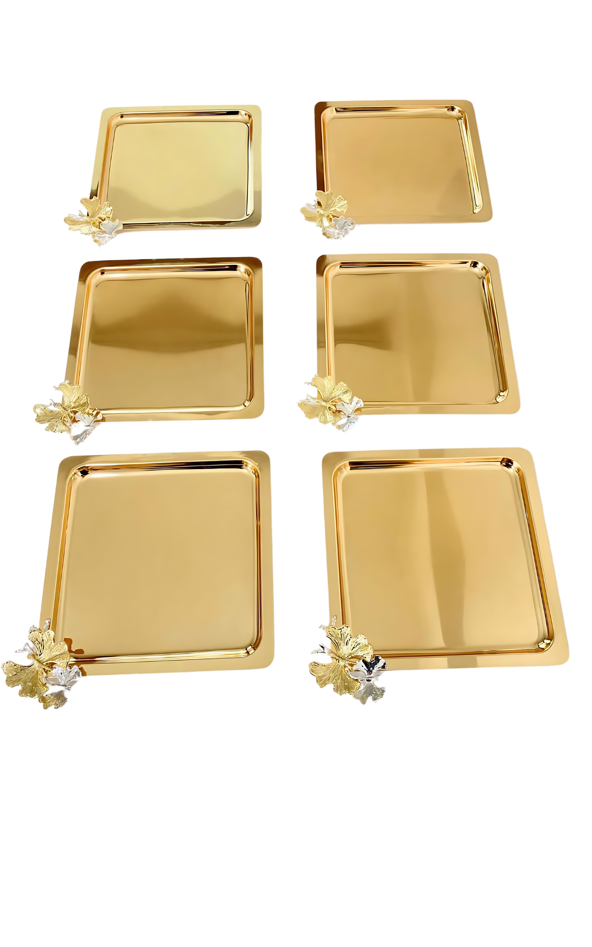 6lı Lüx Kahve Sunum Tepsisi | Gold Kelebek