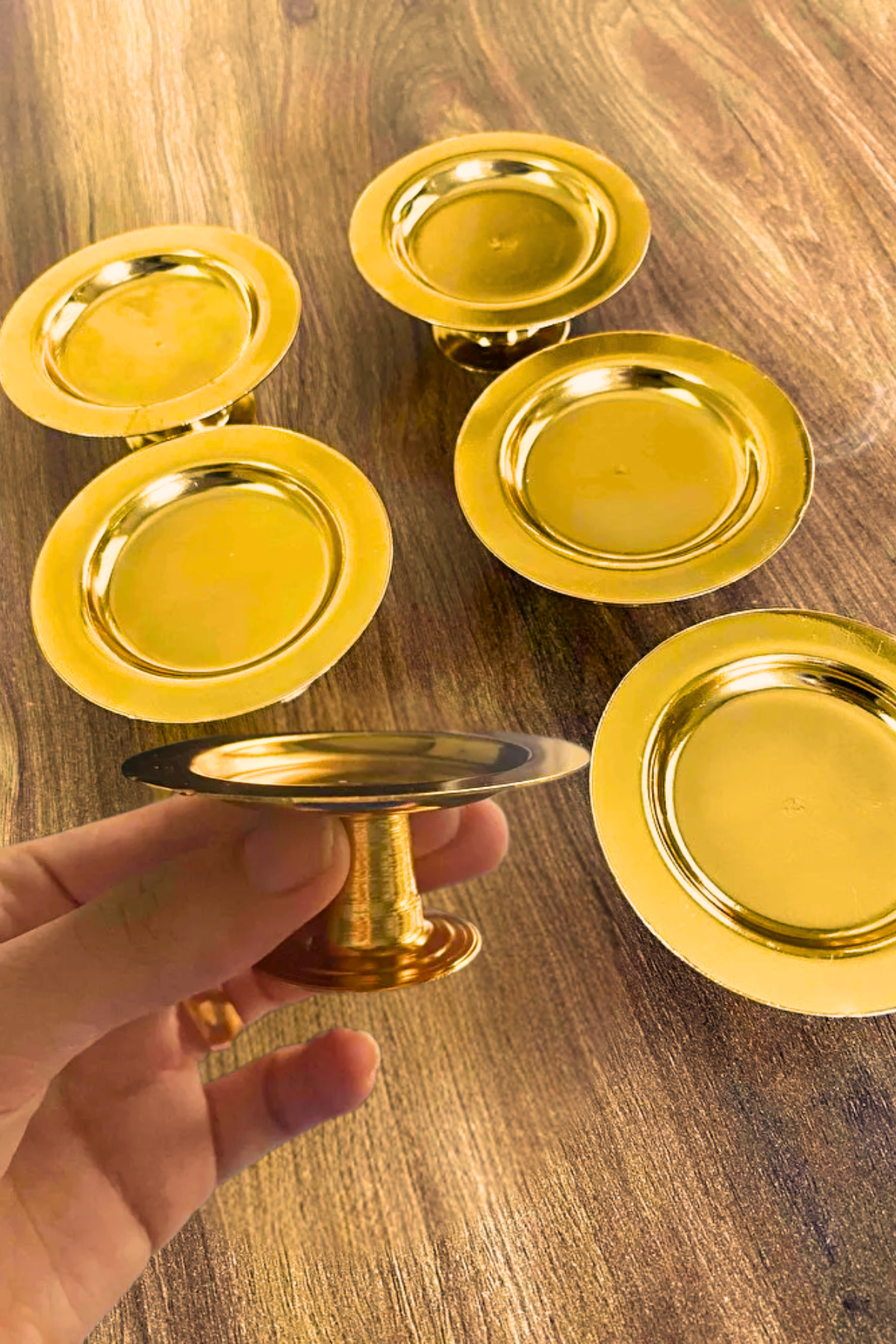 Lüx 6 li Gold Kaplama Makaronluk Lokumluk Kahve Yanı Sunumluk