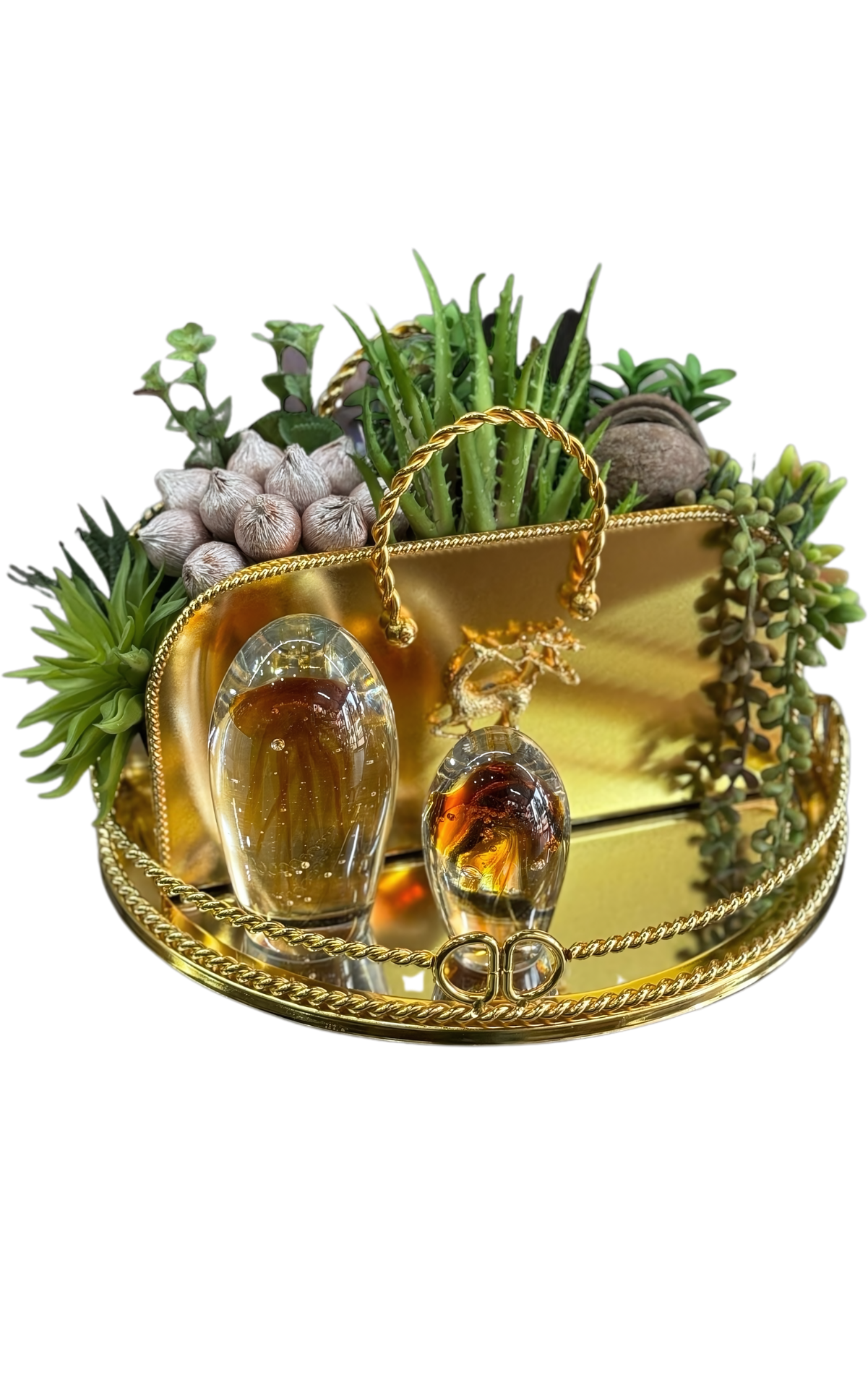 New Lüks Gold Metal Dekoratif Çanta Saksı | Çiçekler Temsilidir.
