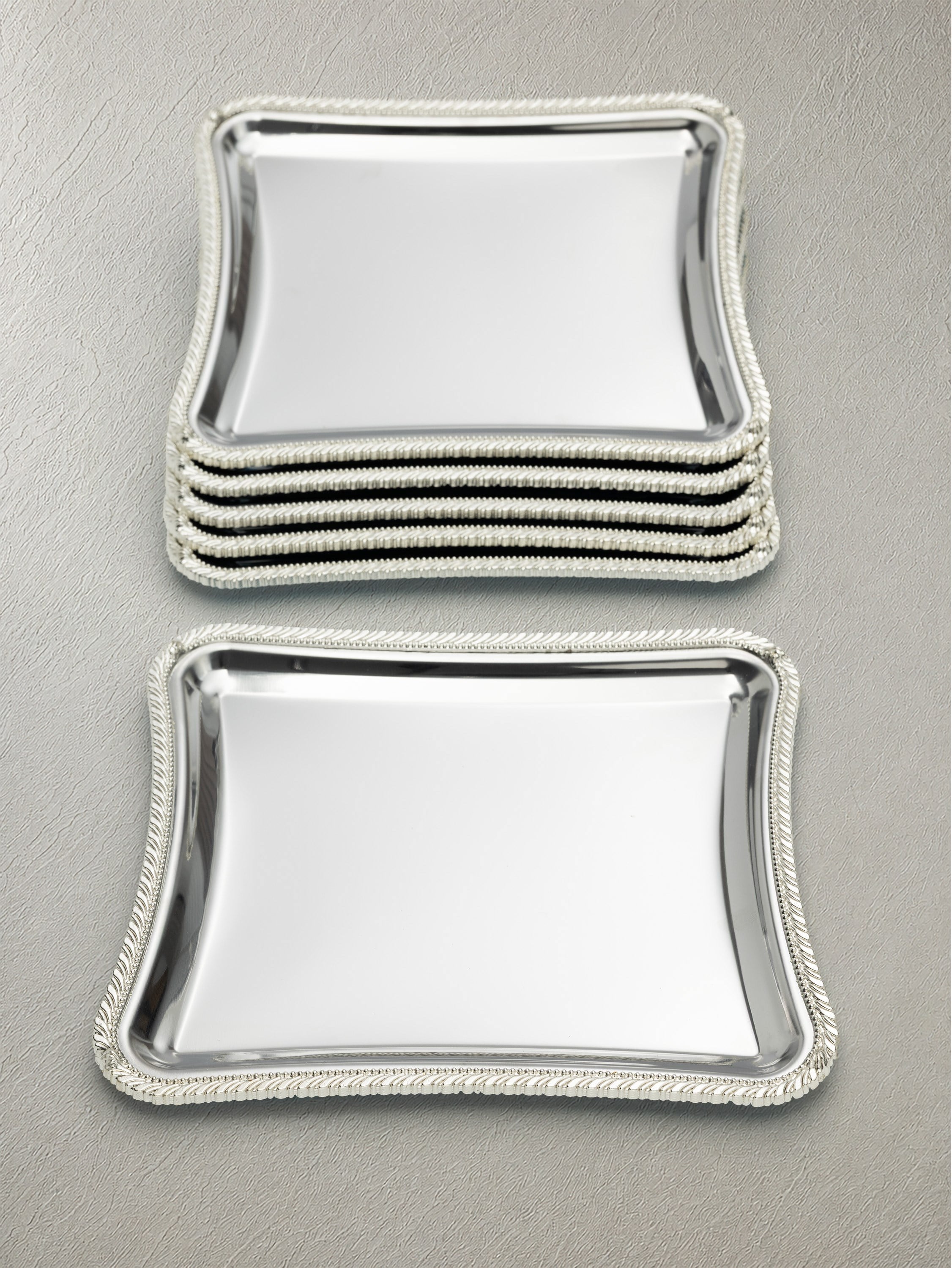 Royal Corda 6lı Paslanmaz  - Döküm Çerçeveli Sunum Tepsisi 19x22 cm