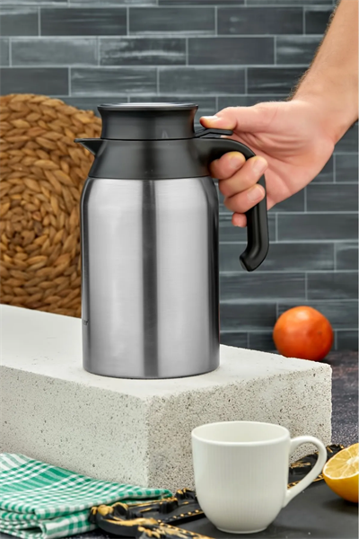 2 Litre Çift Kat Paslanmaz Çelik Termos – Çay & Kahve Termosu | Kamp, Piknik, Okul için Uygun
