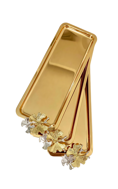 3Lü Lüx Sunum Tepsisi | Baton Gold Kelebek