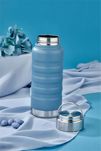 400 ml Mavi Paslanmaz Çelik Termos – Su, Meşrubat, Çay için | Kamp, Okul, Piknik, Servis & İkram