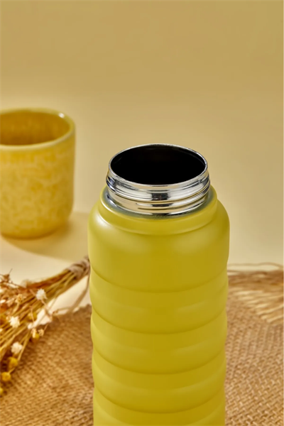 400 ml Sarı Paslanmaz Çelik Termos – Su, Meşrubat, Çay için | Kamp, Okul, Piknik, Servis & İkram