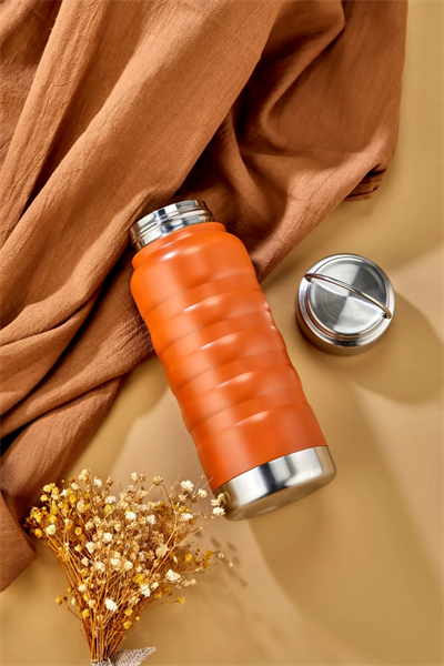 400 ml Turuncu Paslanmaz Çelik Termos – Su, Meşrubat, Çay için | Kamp, Okul, Piknik, Servis & İkram