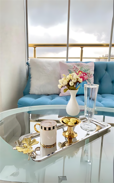 6lı Lüx Baton Paslanmaz Çelik Kelebekli Servis , Çay ,kahve ,ikramlık Ve Sunum Tepsisi