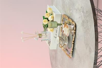 Gül Figürlü Gold Döküm Kenarlı Paslanmaz Çelik Kare Sunum Tepsisi – Kararmayan Şıklık